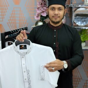 AS Code - 31 + 32 (কালো + সাদা) (একটি কিনলে – একটি ফ্রী 🔥 ) মোট ২ টা পাঞ্জাবি