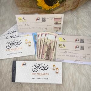 AS- Gold Premium Eid cheque book  ( Electro Foil Gold plated print ) 20 leafs